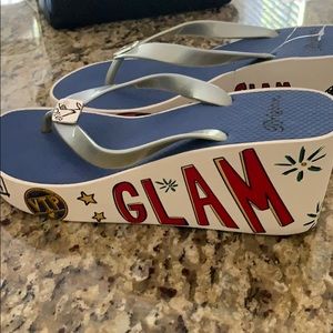 Brighton wedge flip flops